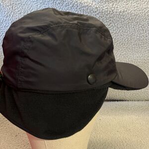 COLUMBIA  Trapper Hat Snaps Removeable Sherpa Lined Ear Flaps S/M Black Cap